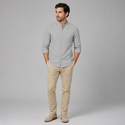 Camisa Siena Texturizada/Cuello Mao