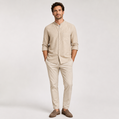 Camisa Siena Texturizada/Cuello Mao