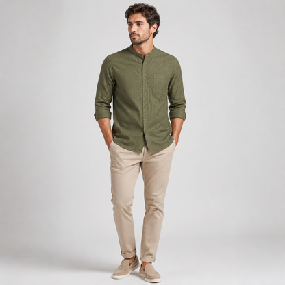 Camisa Siena Texturizada/Cuello Mao