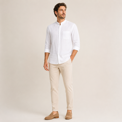 Camisa Siena Texturizada/Cuello Mao