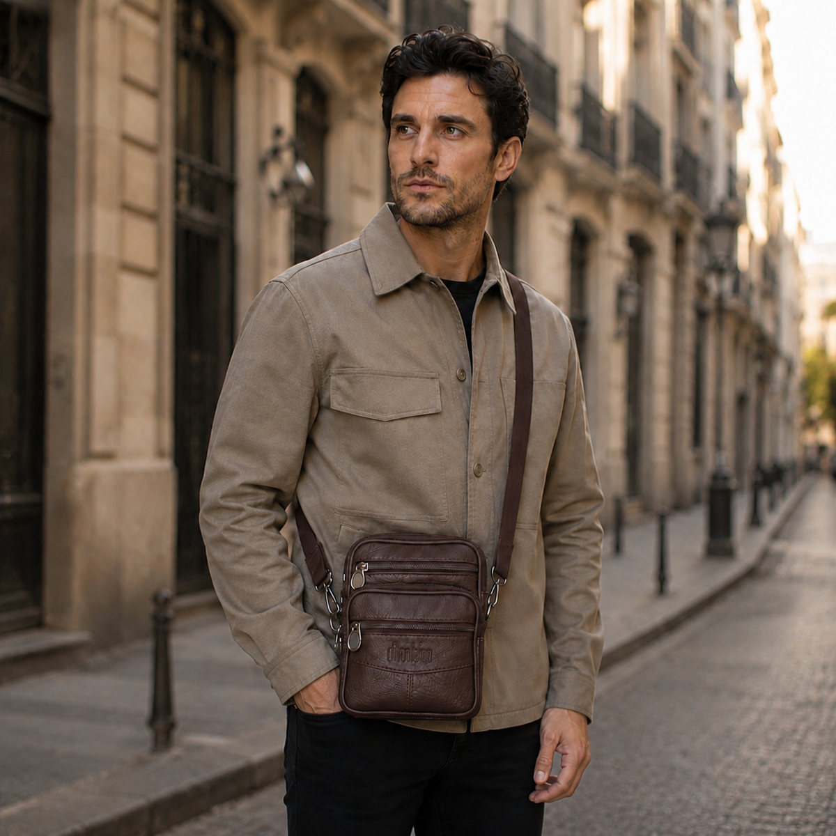 Bolso cruzado de cuero