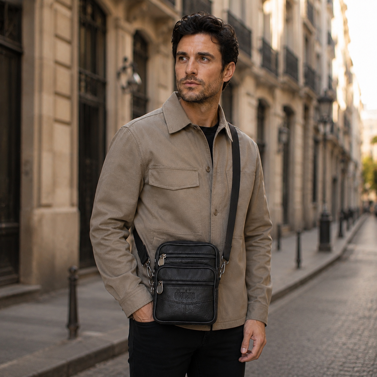 Bolso cruzado de cuero